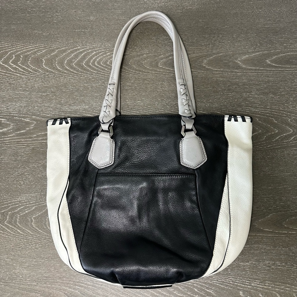 OrYANY Lyssie Colorblock Tote - Black and White with Light gray straps - Picture 3 of 8